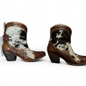 Myra Bag Brown and Black Cowhide Ankle Boots